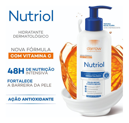 Loção Hidratante Corporal Nutriol Peles Secas Refil S/perfum