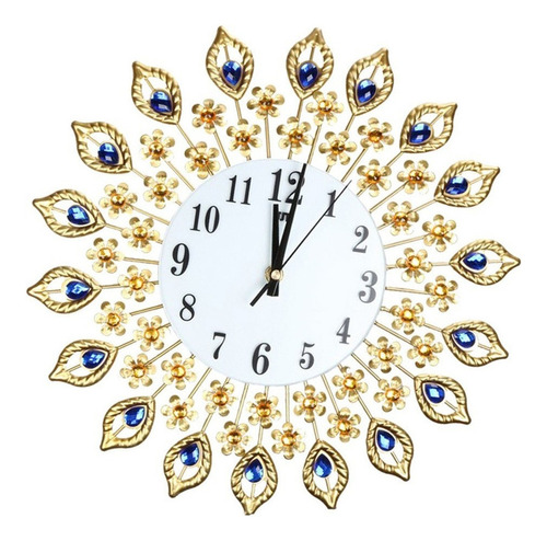 Reloj De Pared Grande Reloj De Pavo Real De Cristal .