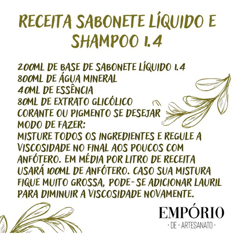 Blend Tensoativo P/ Sabonete Líquido Transpar1l -1.4- Yantra