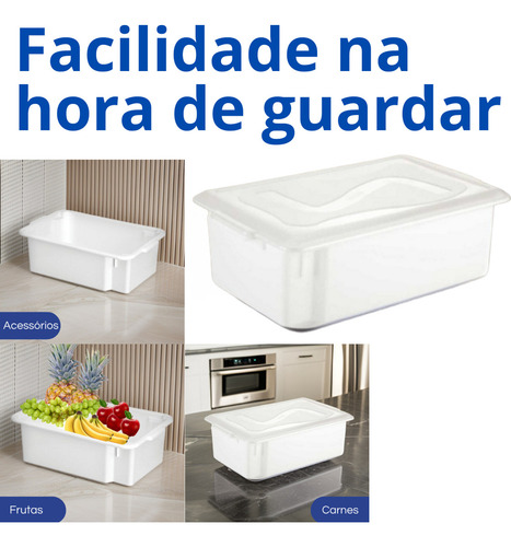 Kit Com 5 Unidades De Bandeja Caixa Acougue Padaria 12litros Com Tampa