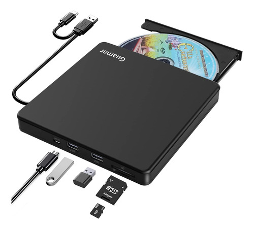 Unidad Externa De Cd Dvd, Usb 3.0 Portátil, Grabadora,guamar