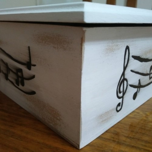 Caja De Te Pintado A Mano Decorativa