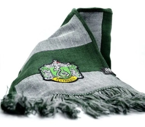 Bufanda Harry Potter Slytherin Rayada Con Escudo Oficial