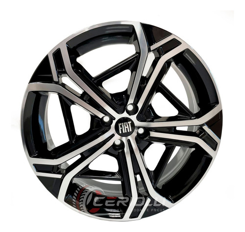 Roda Aro 18 Fiat Pulse 4x98 Fast Back S45 Argo 4 Rodas Cor Preta Diamantada 4x98