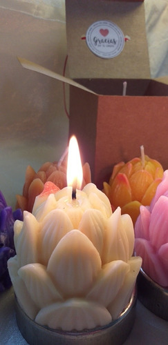 5 Velas Flor Perfumadas Larga Duración.  Color A Eleccion. 