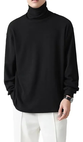 Camiseta De Terciopelo De Manga Larga Con Cuello Alto Para H