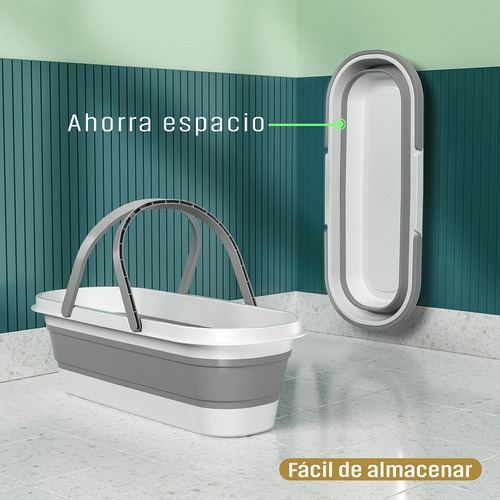 Cubeta Plegable Con Ruedas Cubo Rectangular Portátil Plegabl
