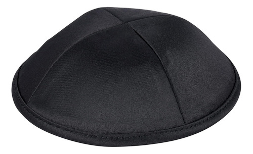 Boker-tov Shalom Kippah De Satén Negro Para Hombres Y Niños: