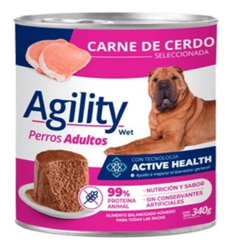 Agility Perro Adulto Carne De Cerdo 340gr Universal Pets