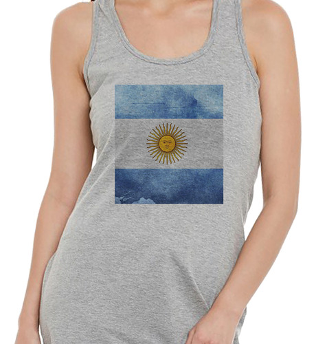 Musculosa Mujer Bandera Argentina Patria Nacion Celeste P3