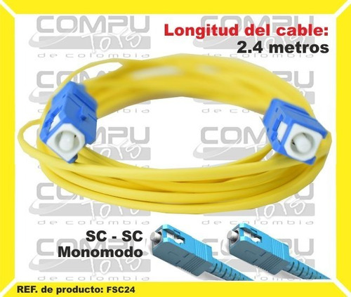 Cable De Fibra Optica Sc-sc 2.4 M Ref: Fsc24 Computoys Sas