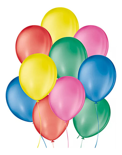 Balão Bexiga Liso Festa 7 Pol 18cm Várias Cores 50 Unidades
