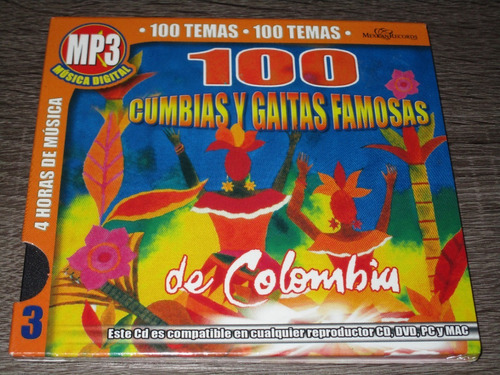100 Cumbias Y Gaitas Famosas De Colombia, Nuevo De Colección