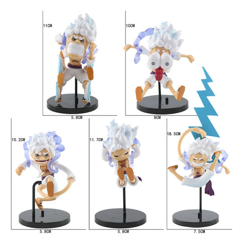 Figura Luffy One Piece Set X5 Gear 5 Dios Del Sol Nika Anime