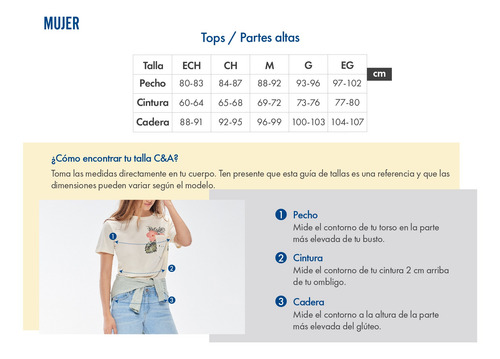 Playera Manga Corta De Mujer C&a (mod 1055060)