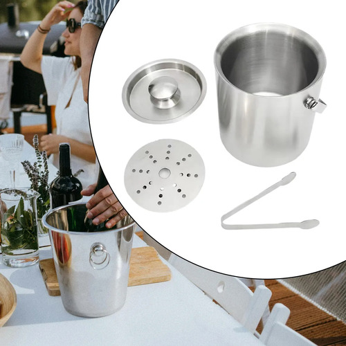 Cubo Hielo Portátil Doble Pared Con Aislamiento Y Tapa 1,6 L