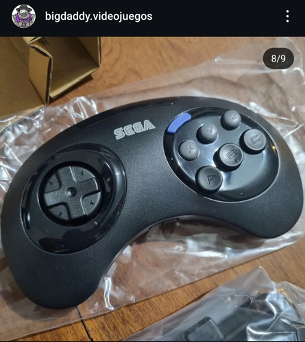 Joystick Mega Drive De 6 Botones De Sega, Color Negro Negro