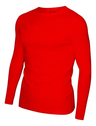 Playera roja manga larga mujer new arrivals