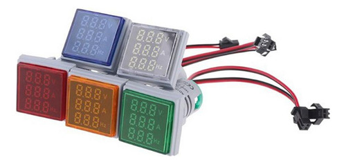 3x Square Led Voltímetro Digital Amperímetro Hertz Medidor