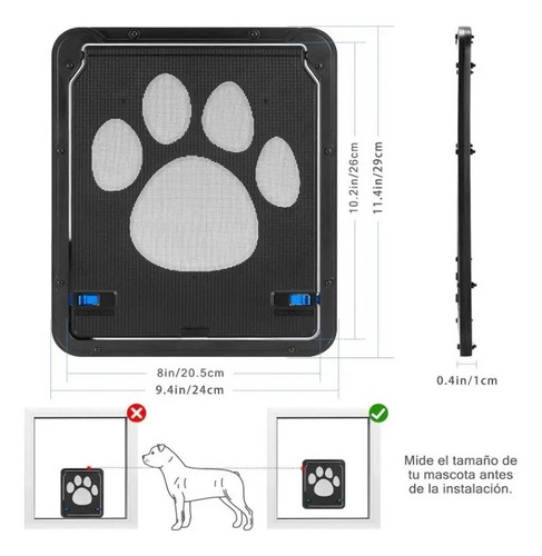 Zh Puerta For Perros Y Gatos Con Cerradura 29*24cm
