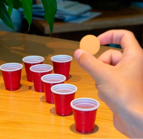 5 Mini Beerpong Shot Sport 100 Vasos Y 10 Pelotas De Pinpong