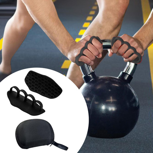 1 Par De Agarres De Gimnasio Para Levantamiento De Negro