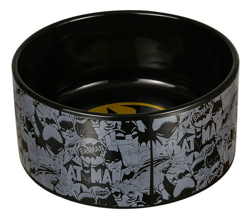 Dc Comics Cuenco De Ceramica Negra Para Perro 6 Pulgadas Cap