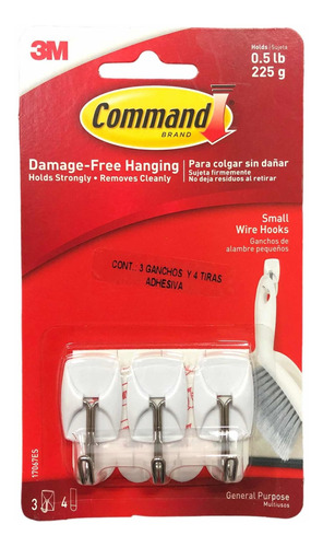 Set 3x Ganchos De Alambre 3m Command Para Colgar Utensilios