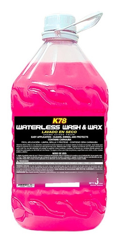 K78 Waterless Wash & Wax - Lavado Seco Con Cera - 5 Litros