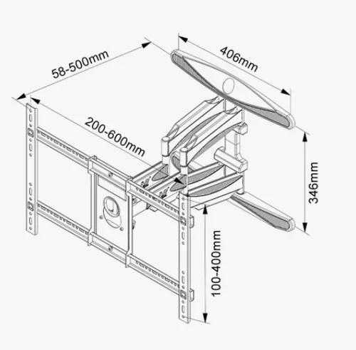 SOPORTE PARA PARED TV GIRATORIO P65 LCD / LED DE 55 – 85 PULGADAS P65 –  DigitalServer