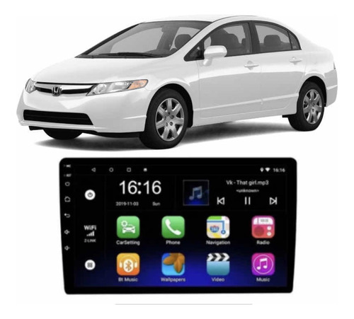 Multimedia 10¨ Android 12 Honda Civic Wifi Waze Cám Reversa