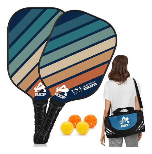 Paleta De Pickleball Ligero Azul Con Mango Ergonómico