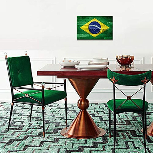 Imagen 7 de 7 de Letrero Decorativo, Bandera De Brasil, 24x32in, Daxirpi