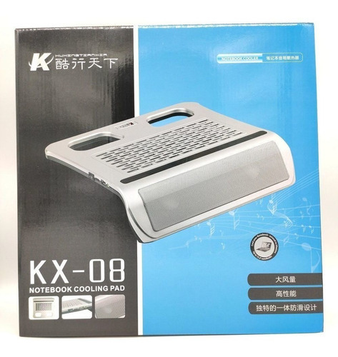 Base Cooler Suporte Notebook 14/15,6/17 E Caixa Som Kx-08