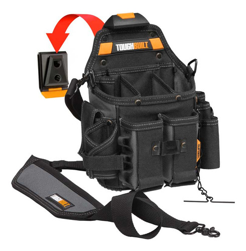 Bolsa Eletricista Com Alça E Clip Tech Tb-ct-114 Toughbuilt Cor Preto