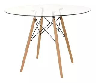 Mesa De Comedor Eames Vidrio 4 Personas