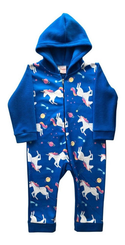 Pijama Enteriza Kigurumi Invierno Unicornio Capucha Nena