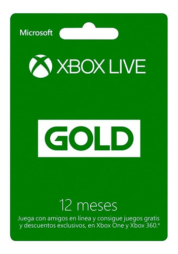 Imagen 1 de 2 de Membresía Xbox Live Gold 12 Meses Global Entrega Inmediata