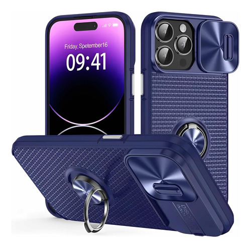 En Stock Abfa Shop Case Camara Anillo iPhone 14 Pro Max Azul