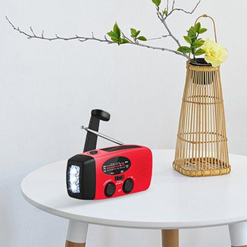2 Linterna Autoalimentada De Radio Solar De Emergencia Rojo