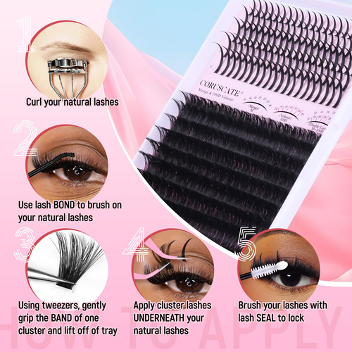 Lash Clusters Kit Coruscate, Extensión De Pestañas Largas, 1
