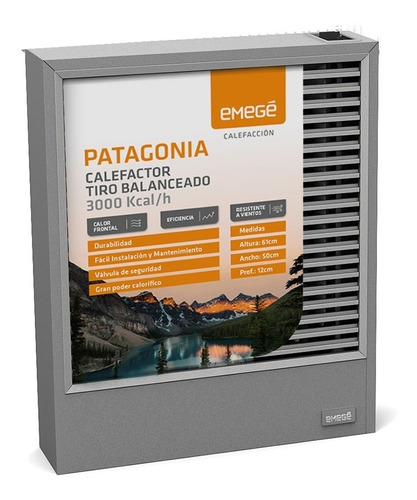 Estufa Patagonia Tbu Tiro Balanceado 3000 Kcal Emege