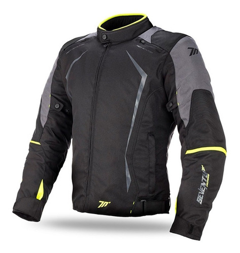 Chaqueta Para Moto Seventy Sd-jr47 Hombre Negro/amarillo 