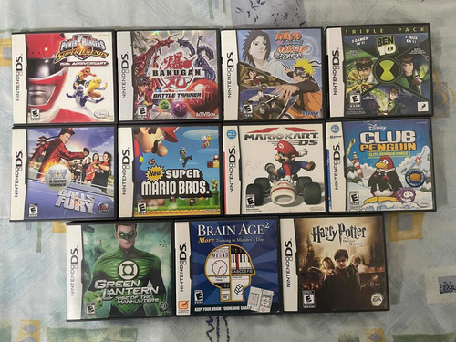Lote De Cajas Y Manuales Nintendo Ds Mario, Naruto, Etc. (Usado)