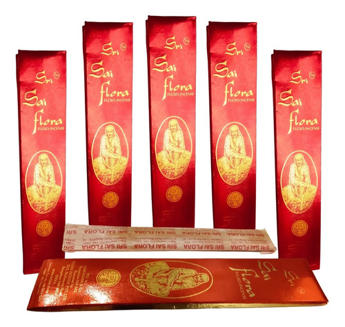 Inciensos Mayoreo Sri Sai Flora Rojo Hindú Kit Premium Varas Sri Sai Flora 6 Pack