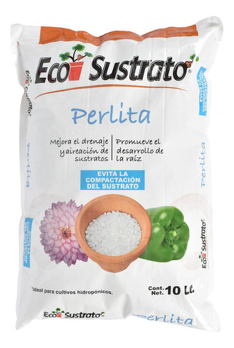 Sustrato Perlita Ecosustrato 10 L Hidroponía