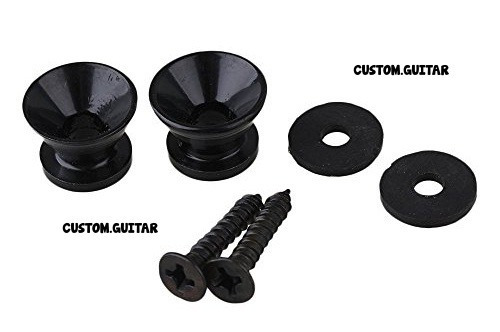 2pzs Seguros Candados Thali Negros Guitarra Bajo Strap Knob