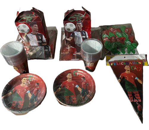 Kit De Cristiano Ronaldo Para Fiesta 20 Personas Rojo Cr7 Cristiano Ronaldo