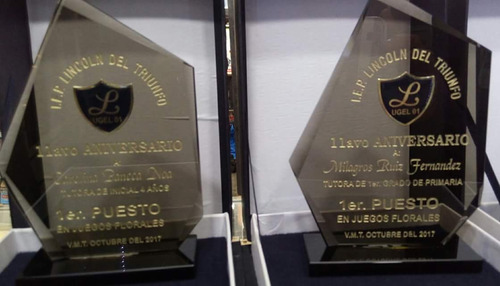 Imagen 5 de 10 de Trofeos En Vidrio Personalizado