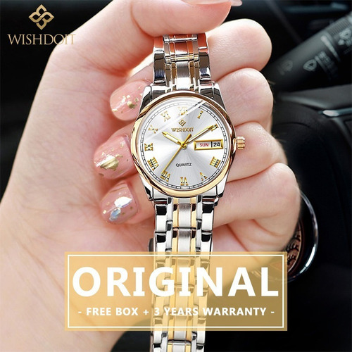 .. Reloj Wishdoit Original For Mujer, A La Moda, Dorado Y